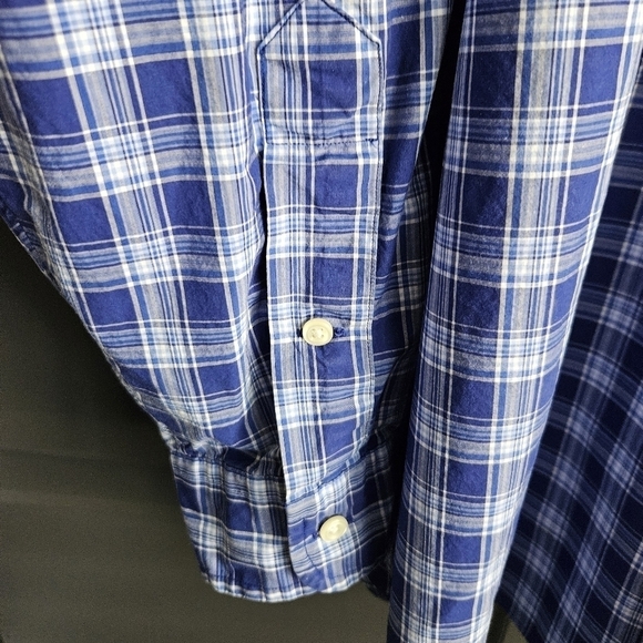 Ralph Lauren Mens Button Down Navy Plaid Shirt Sz 3XLT - Picture 6 of 11